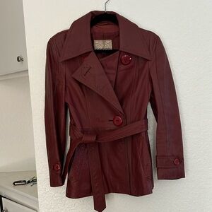 Vintage 80’s Burgundy Leather Jacket. Fits like a Small. No Size Tag